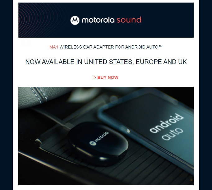 Motorola MA1: Bezdrôtový adaptér pre Android Auto je dostupný aj v Európe